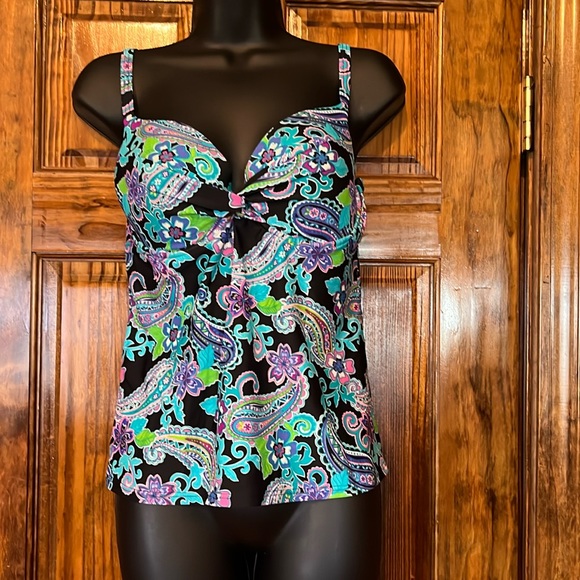 Maidenform Other - NWOT Tropical Floral Paisley Tankini Top